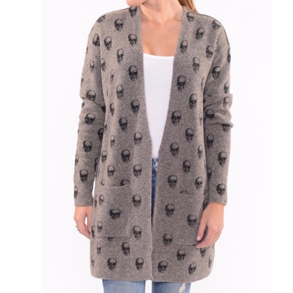 Skull Cashmere Long Cardigan